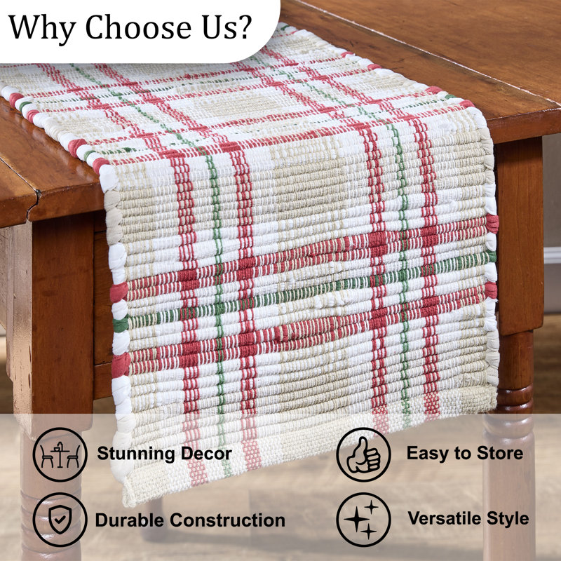  Cozy Christmas Chindi Table Runner 13 Inches x 54 Inches, 54" L x 13" W
