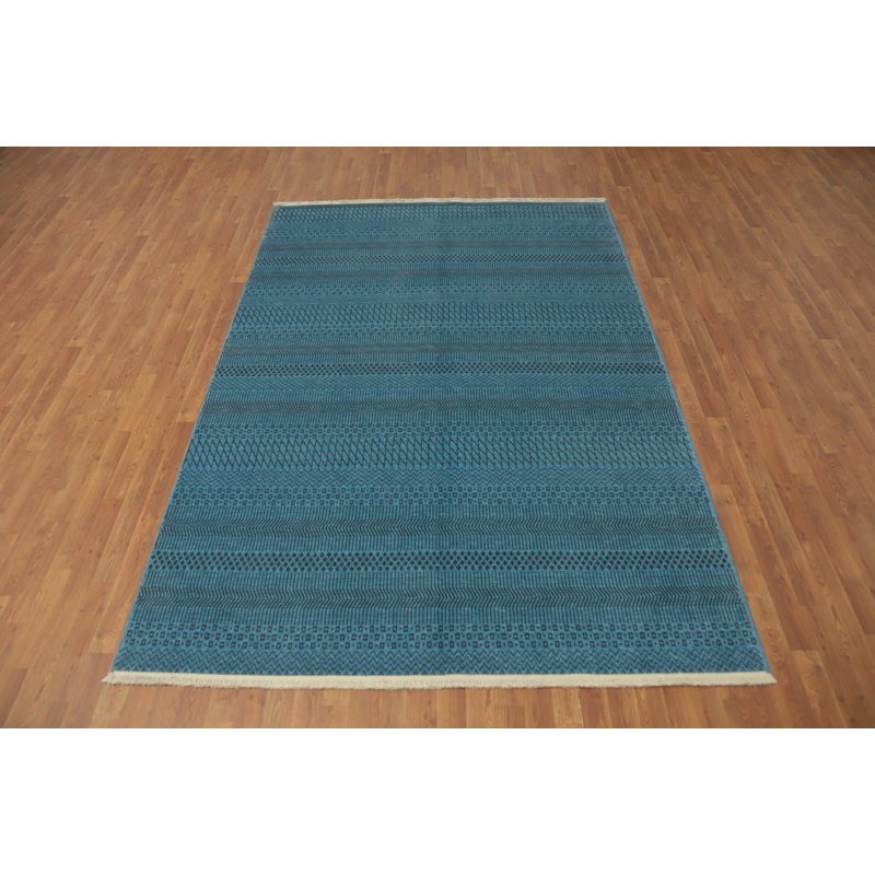 Tapis bleu Gabbeh 6 x 9