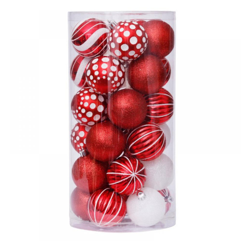 Ensemble de 30 boules incassables 30 pièces, Rouge