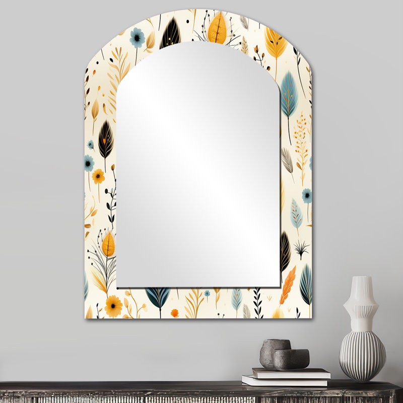 Motif bohème Schmucker Earthy Elegance - miroir asymétrique floral, 34 po x 25 po