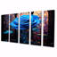 Saint Blue Church Rose - Art mural rose 5 pièces-1871708066
