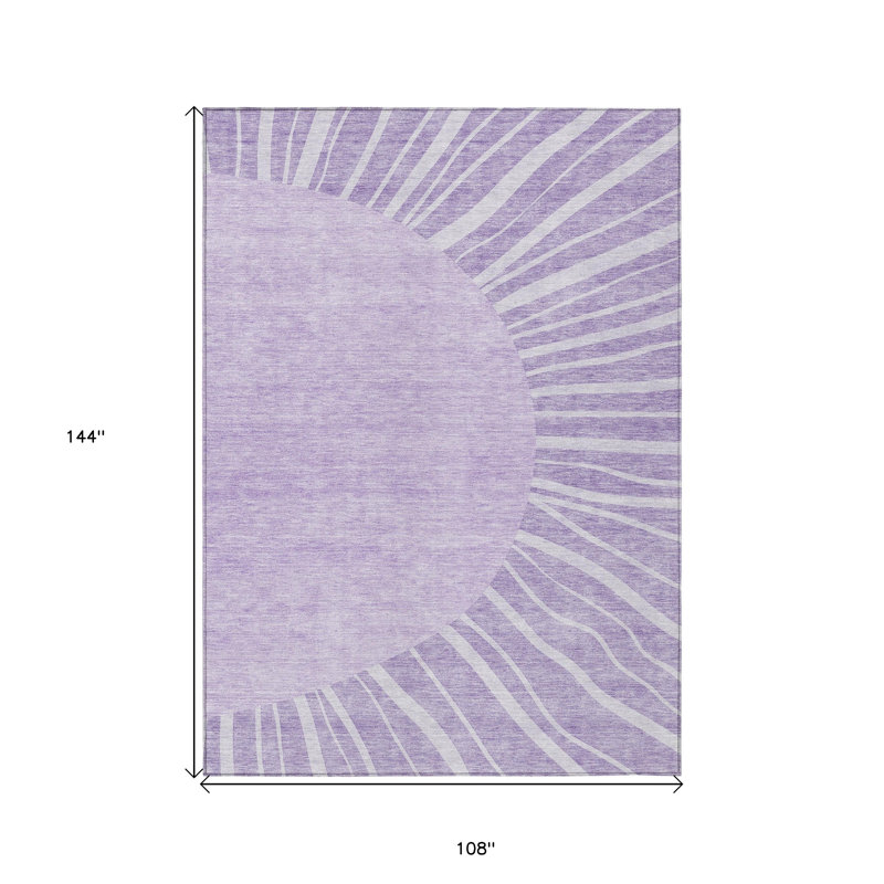 Tapis lavable abstrait mauve 9 'X 12'