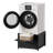 29" Universal Washer Dryer Pedestal Stand with Storage Drawer and Pull-Out Tray, Built-In Drain Pan and Hose, Anti-Vibration for Easy Installation, Black