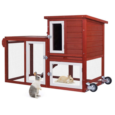 Rabbit Hutch Outdoor Indoor Bunny Cage Small Chicken Coop Animal House