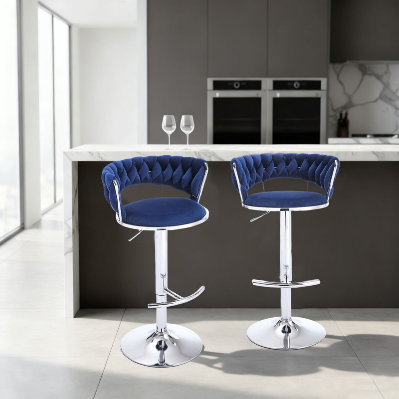 Tabourets de bar réglables Glam, Bleu