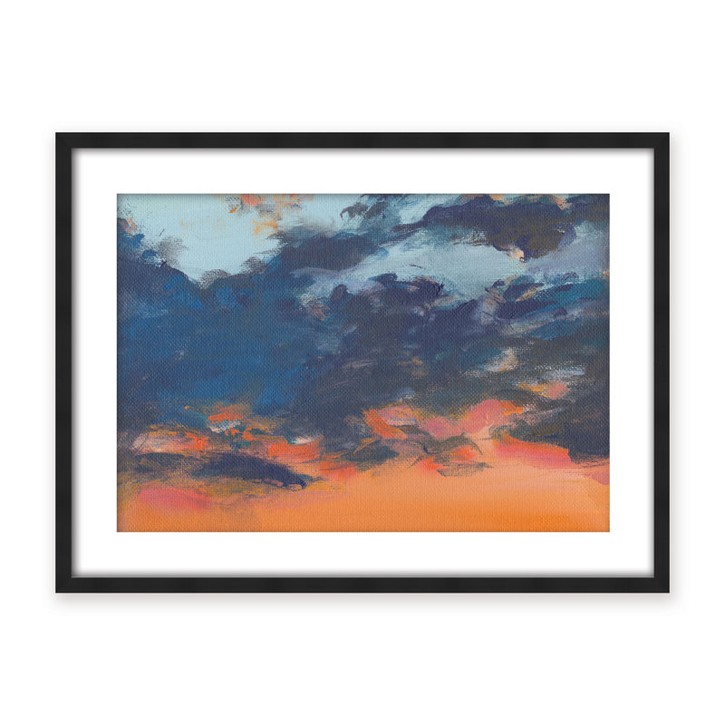 Coastal Retreat Asbury Park Sunset, 16" H x 24" W x 1.125" D, White, Framed Canvas