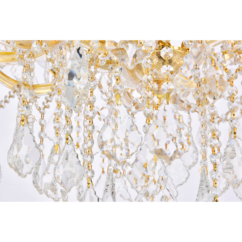 Stockard 19 - Light Glass Classic / Traditional Chandelier, White / Crystal (Clear) / Elegant Cut, Clear