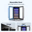 Simzlife 15 Inch 30 bottles Under-counter Refrigerators, Single Zone Wine Fridge, Wine Refrigerator Digital Temperature Control, Freestanding Wine Chiller with Removable Shelves