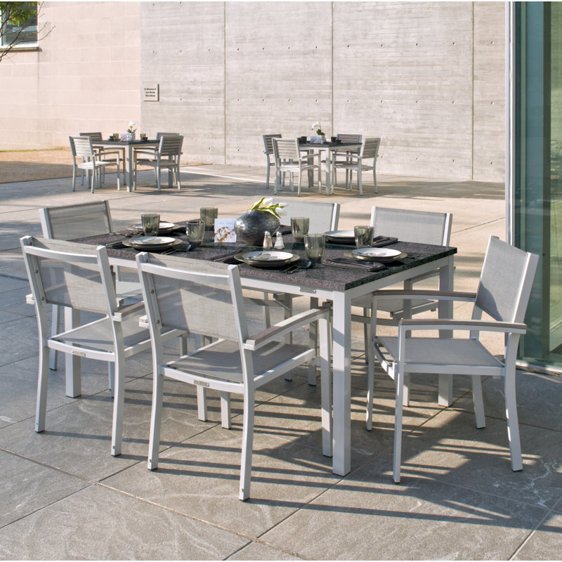 Ensemble repas 7 pièces Caspian, Titane