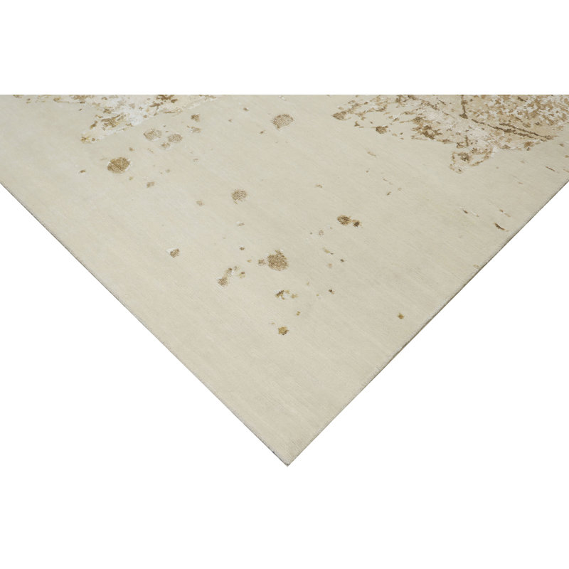 Hand Woven Wool Abstract Area Rug, Rectangle 8' x 10'