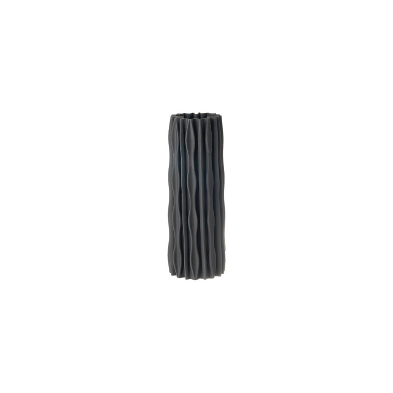 Vase en céramique, Noir, H 16 po x l 6 po x P 6 po