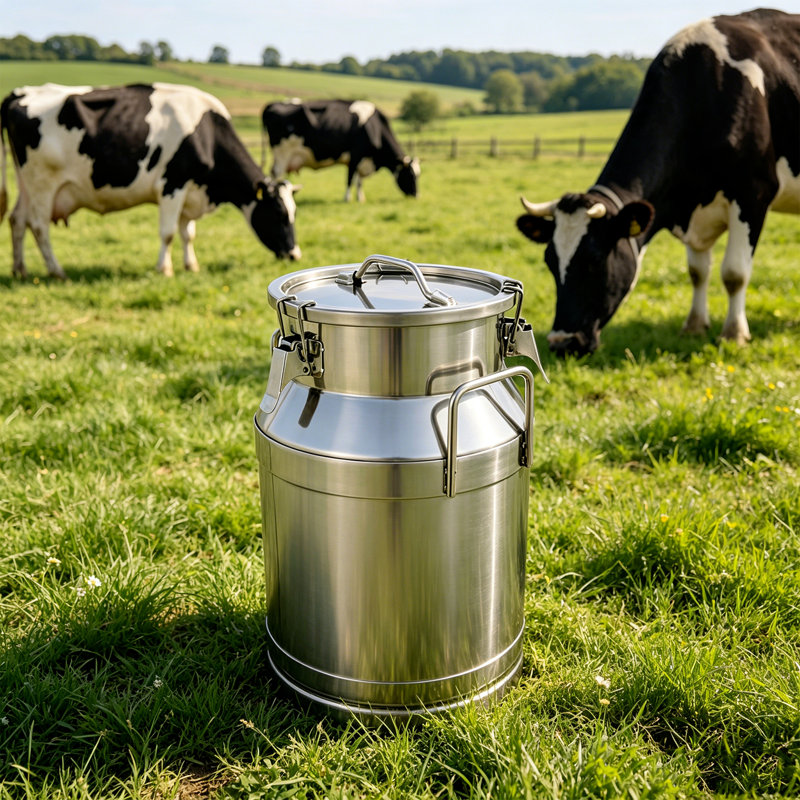 8Gal Stainless Steel Milk Can with Lid