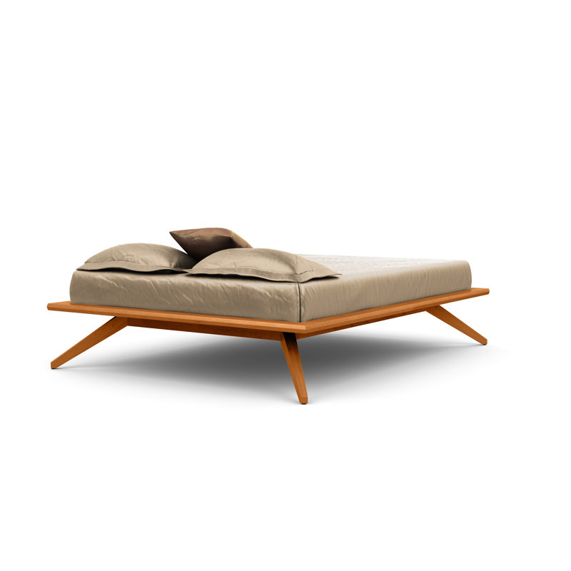 Astrid Platform Bed, King, Natural Cherry, Conventional