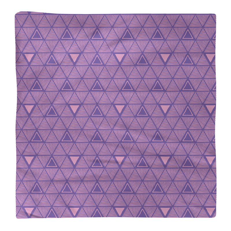 Serviette de table en coton à triangles dessinés à la main, Mauve / Rose, H 0,1 po x l 22 po x P 22 po