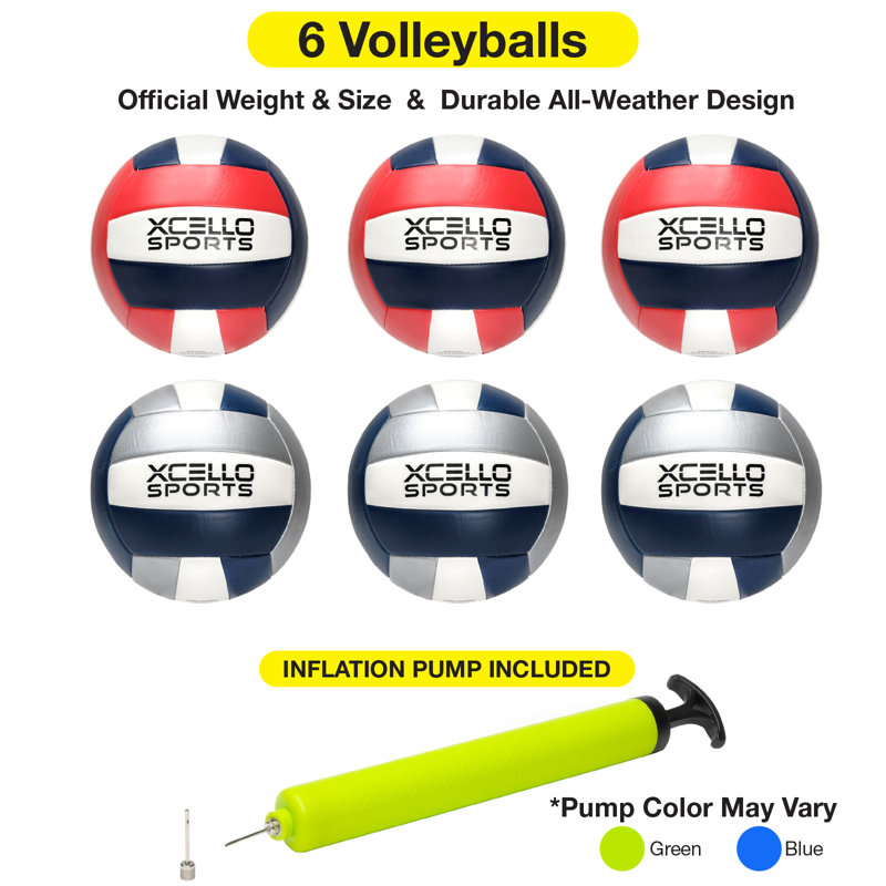 Graphiques Xcello Sports Volleyball avec pompe, Rouge / gris