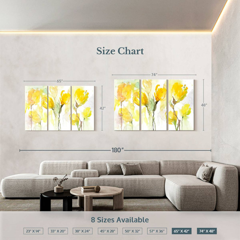 Avery Yellow Garden, 42" H x 65" W