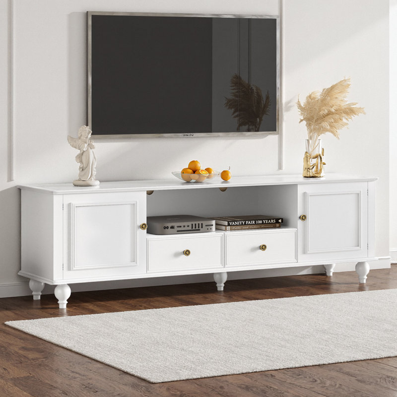 Meuble télé 70,9 po Modern Farmhouse, Blanc