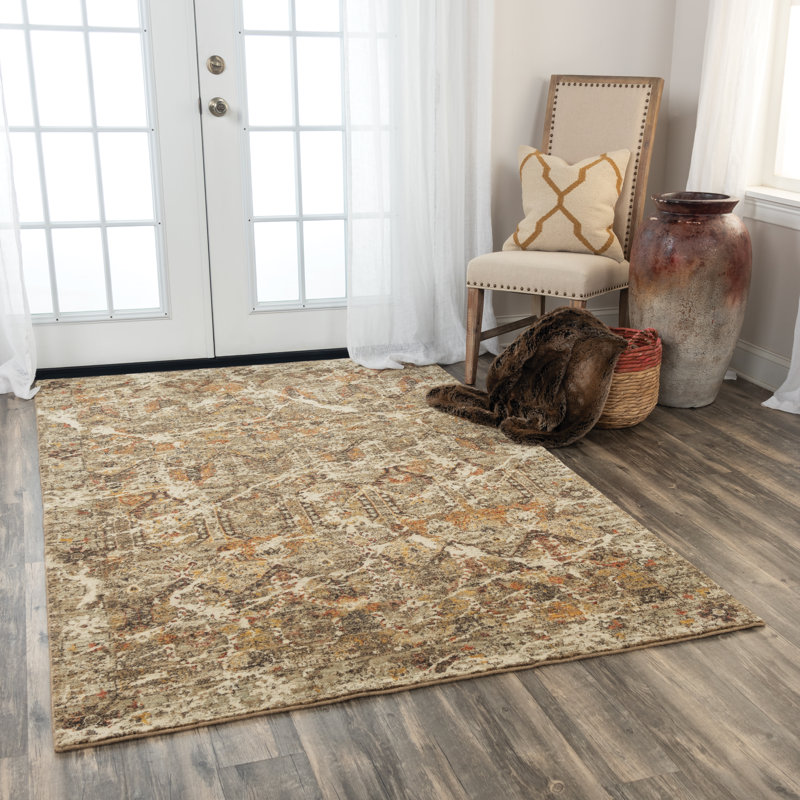 Tapis brun / beige en laine Maratea, Rectangle 8 pi x 10 pi
