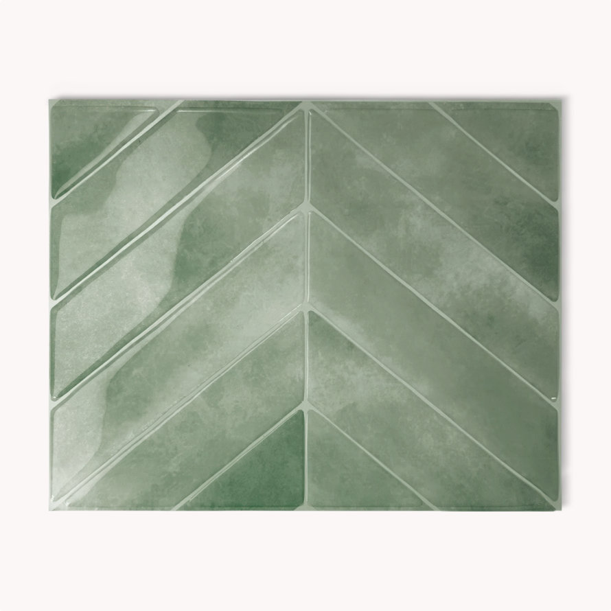 Chevron pattern in green.