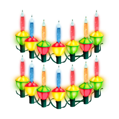 2 Pack 7 Count Christmas Bubble String Light