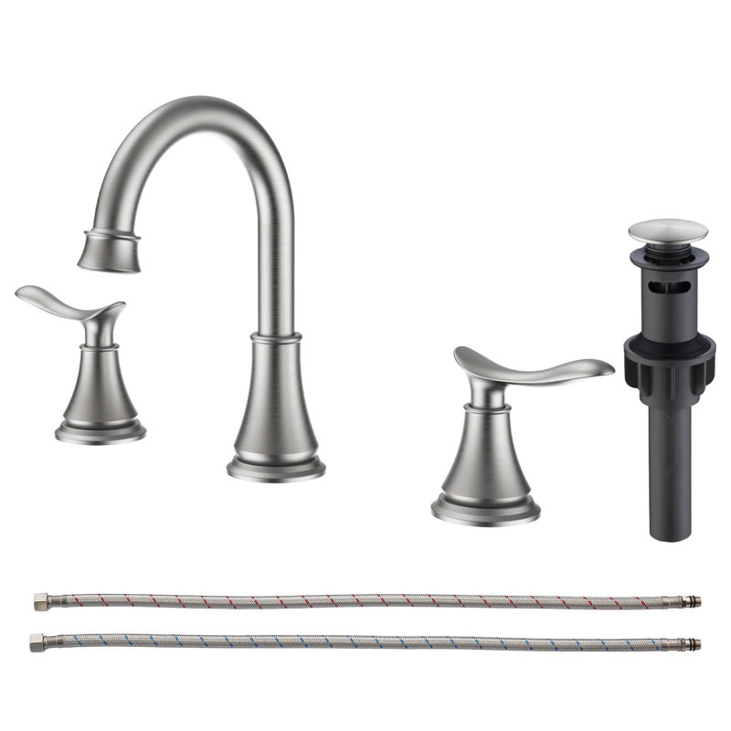 Robinet de salle de bain avec bec tournant à 360 degrés, Nickel brossé