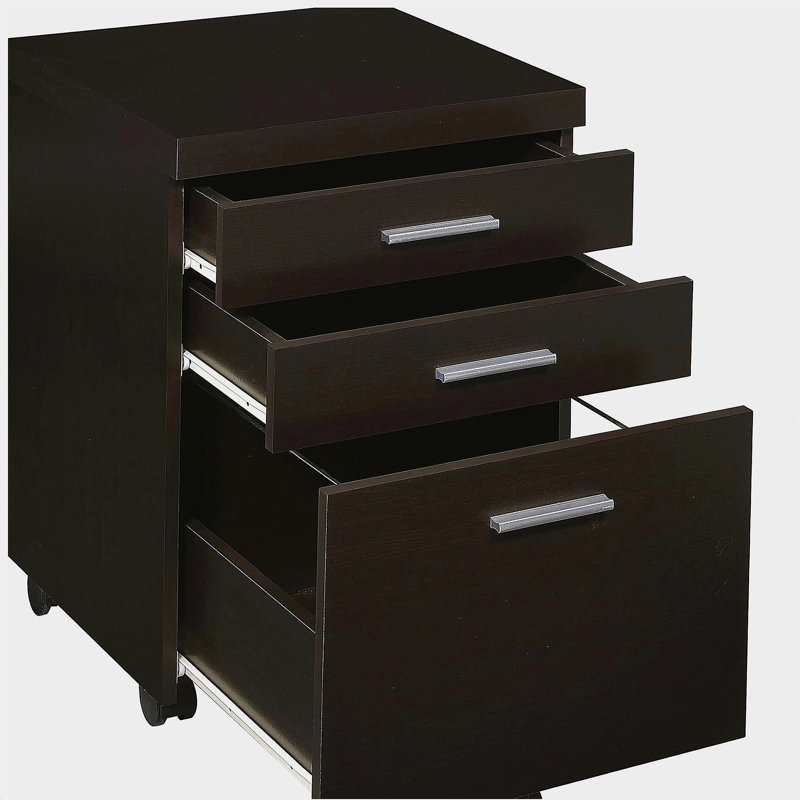 Cappuccino 3-Drawer File Cabinet