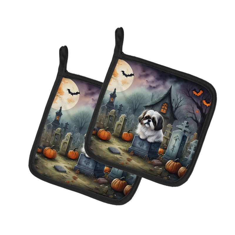 Shih Tzu Spooky Halloween - paire de poignées