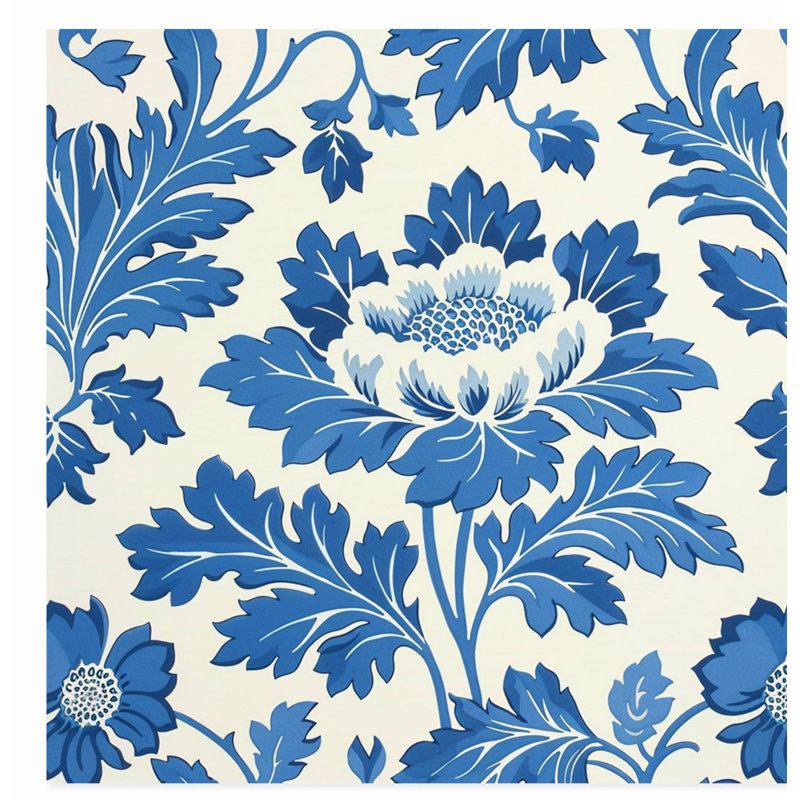 «Botanical William Morris Blue Botanical II», reproduction d'art classique sans cadre, H 12 po x l 12 po