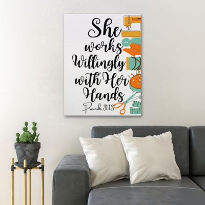 Sewing Tools - Wrapped Canvas Textual Art