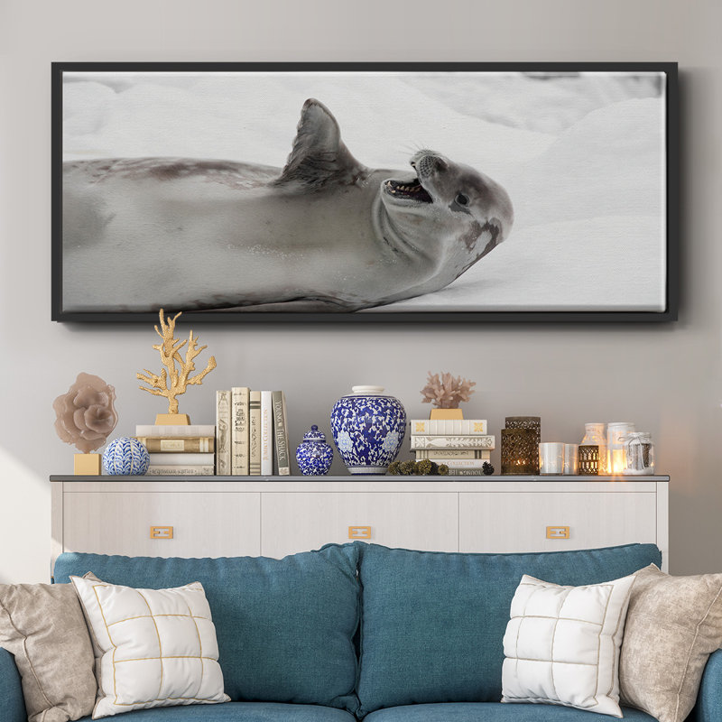 Laughing Seal- Framed Canvas, 24" H x 60" W