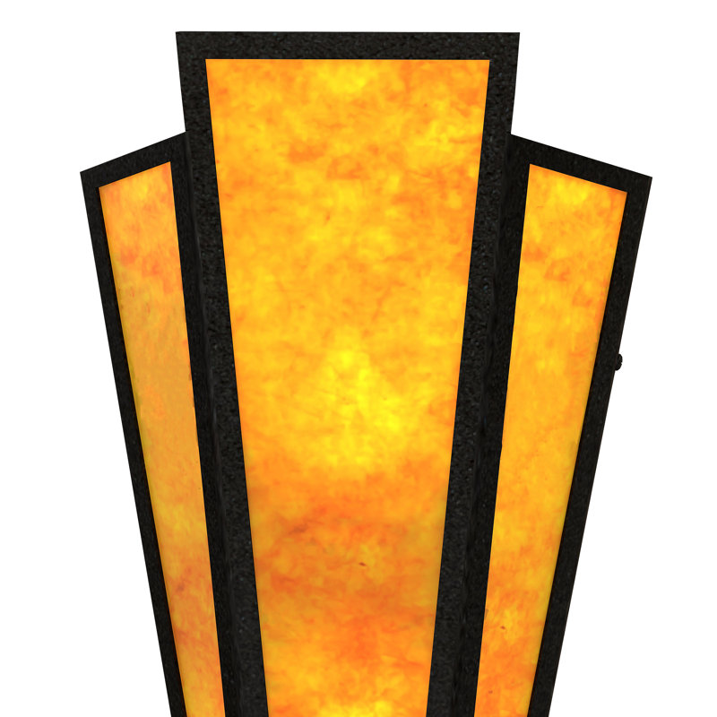 Applique murale encastrée Brum Steel, Ambre, Noir, Glass