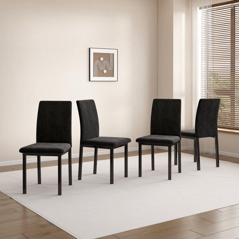 Chaise parsons rembourrée en velours Leelin, 4