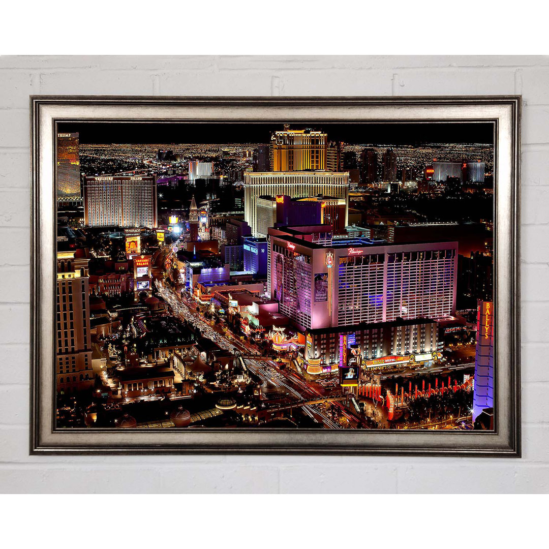 Las Vegas Strip Night Lights - Einzelne Bilderrahmen Kunstdrucke