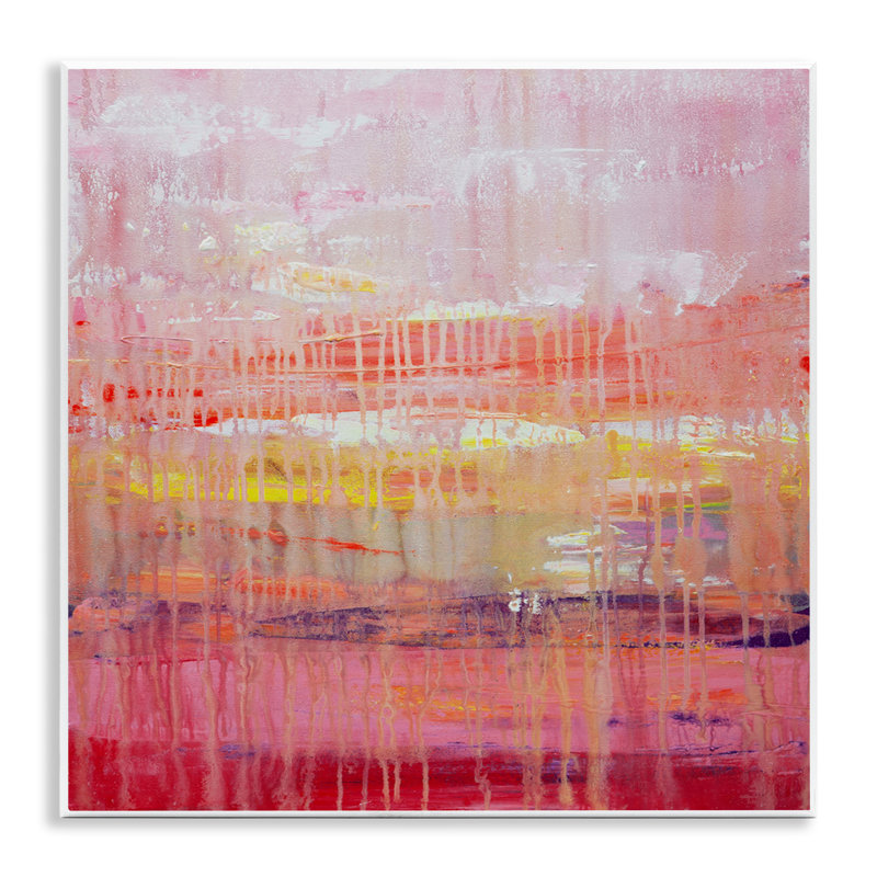 «Dripping Paint on Pink», art mural sur toile par Hilary Winfield