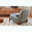 Mignon fauteuil d'appoint sans accoudoirs - Similicuir bleu - Pieds en bois massif-823969091