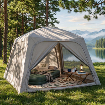 Tente gonflable pour 4 personnes avec pompe à main et tente gonflable Oxford