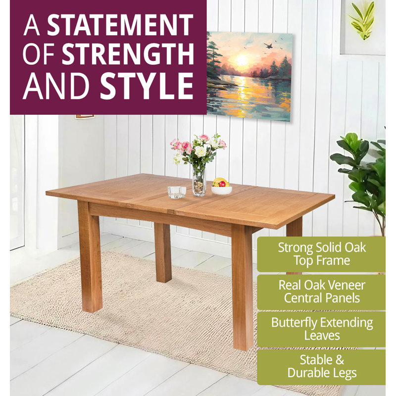 6 - Person Extendable Solid Oak Dining Set, Grey