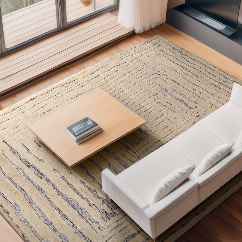 Wool Geometric Area Rug, Rectangle 8' x 10'