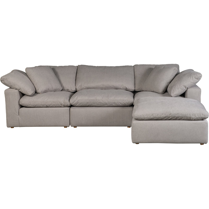 Canapé modulaire en tissu performance 4 pièces Tila, Performance gris clair