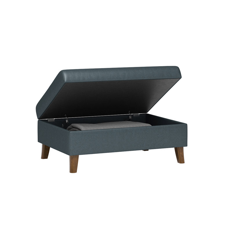 Repose-pieds rectangulaire avec rangement 37,5 po, Bleu marine des Bermudes