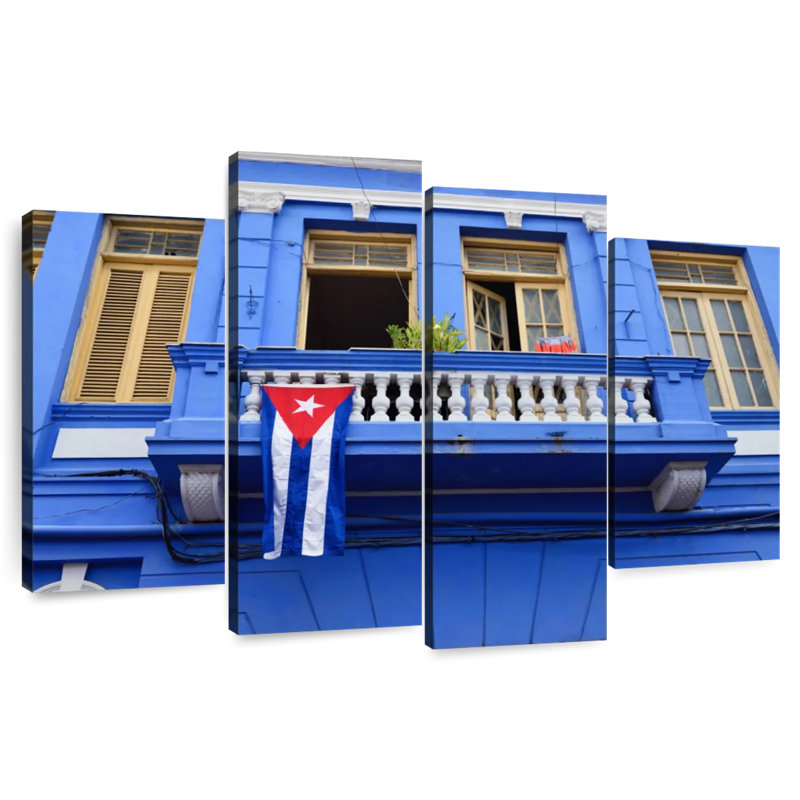 Lilie Cuba Flag On Terrace, 32" H x 52" W