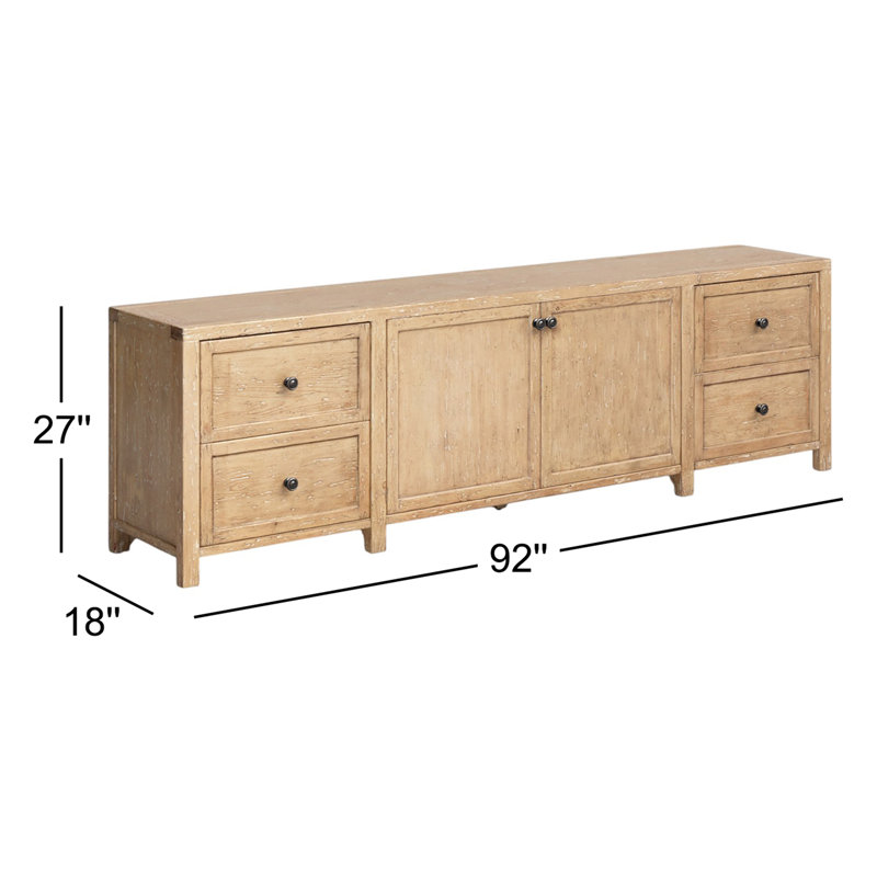 Gaines Solid Wood TV Stand, Dark Brown