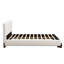Lit tapissier luxueux avec pieds en bois massif