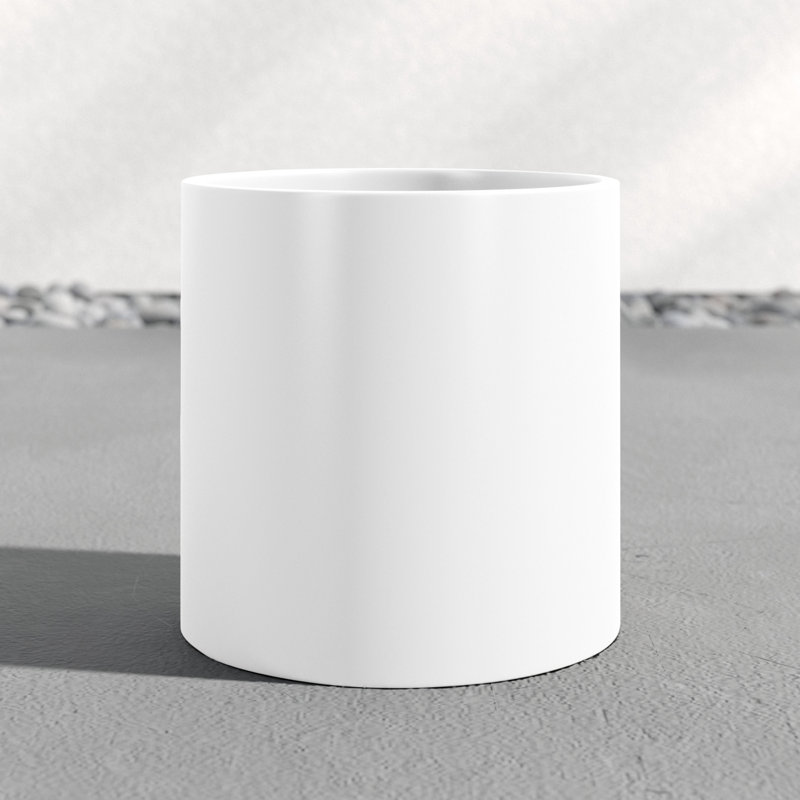 Pot à fleurs rond Brea, H 12 po x l 12 po x P 12 po, Blanc
