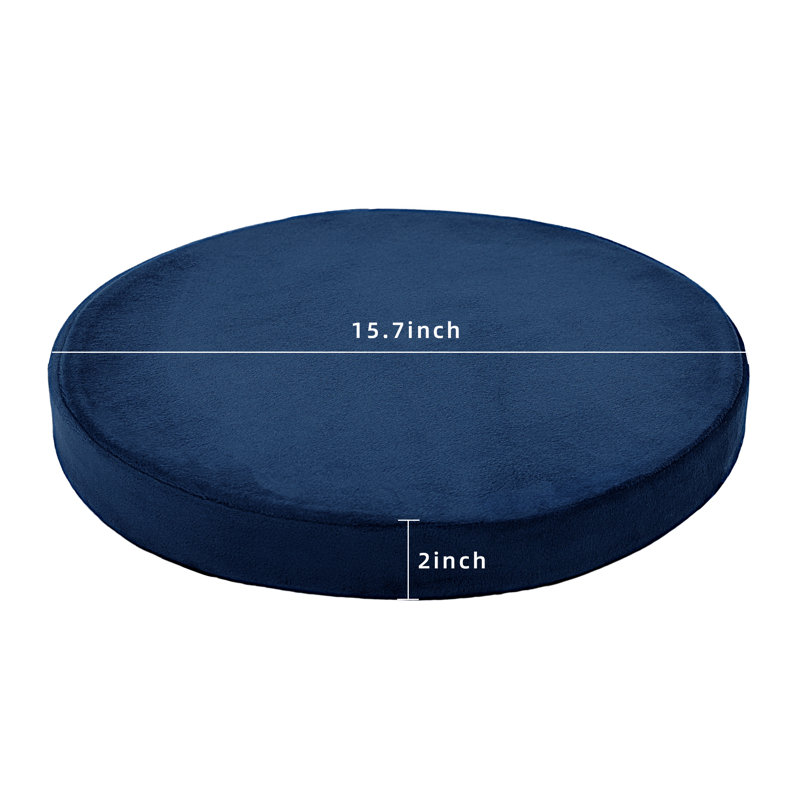 Indoor 2'' Dining Chair Seat Cushion, Blue Polyester/Polyester Blend