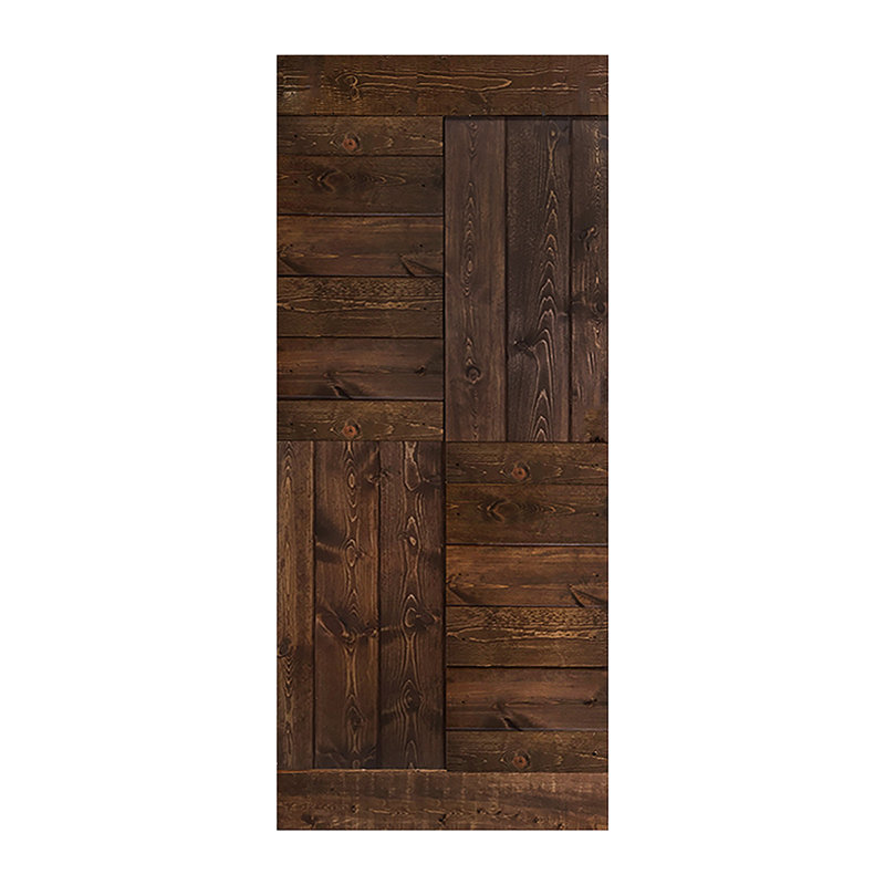 Aged Barrel Finished Solid Wood Sliding Barn Door Slab, 42" x 84"