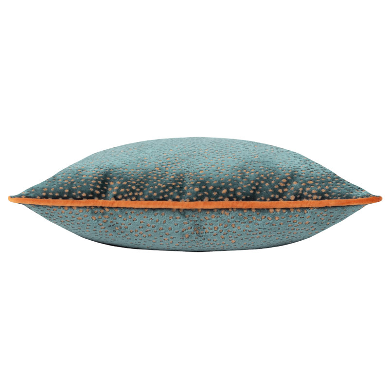 Estelle Square Cushion, Teal/Rust