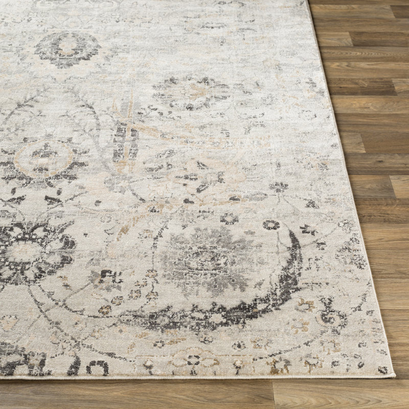 Tapis blanc à motif géométrique Paloalto, Rectangle 6 pi 7 po x 9 pi