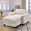 Méridienne surdimensionnée de 51 po avec repose-pieds et rangement en chenille douce beige-2094618124