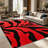 1PC Red and Black Abstract Swirl Flame Pattern area rugs for Living Room, Soft and Comfortable, Suitable for all seasons, easy-to-maintain, machine washable Indoor floor mat, Under Table Farmhouse suitable for dining room, bedroom, entryway, home-129934765